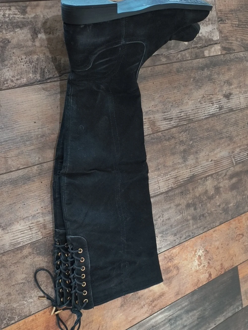 Black Suede-like Over-the-Knee Women's Boots